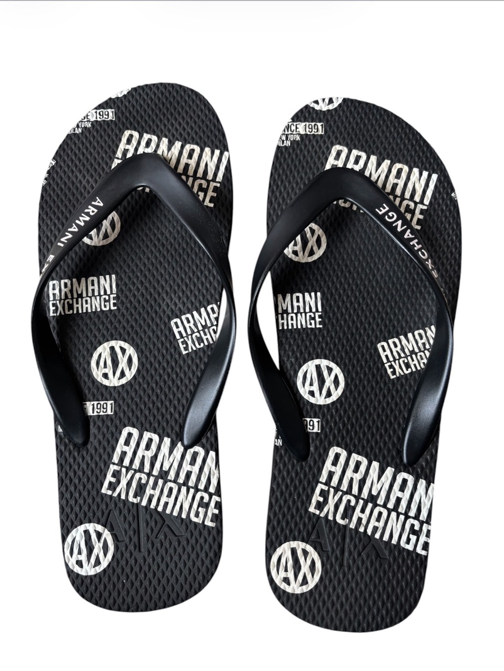 A/X Armani Exchange Men’s Logo Print Flip Flops